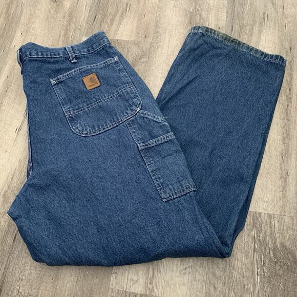 Carhartt Carpenter Jeans Mens 38x32 Original Dungaree Fit Straight Leg B13 DST - Picture 1 of 6